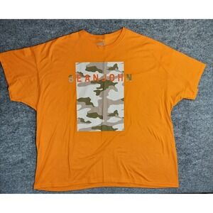 Sean John Graphic T Shirt Mens Size 5XB Orange Camo Cotton Comfort Logo